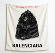 Balenciaga Drawstring Bag Print Flannel Throw Blanket BA254